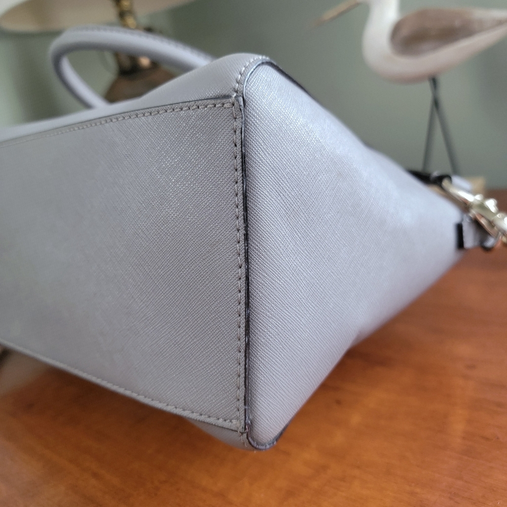 Kate Spade WKRU4878 Tilden Place Satchel Gray Saffiano Leather Crossbody Bag - Picture 6 of 16
